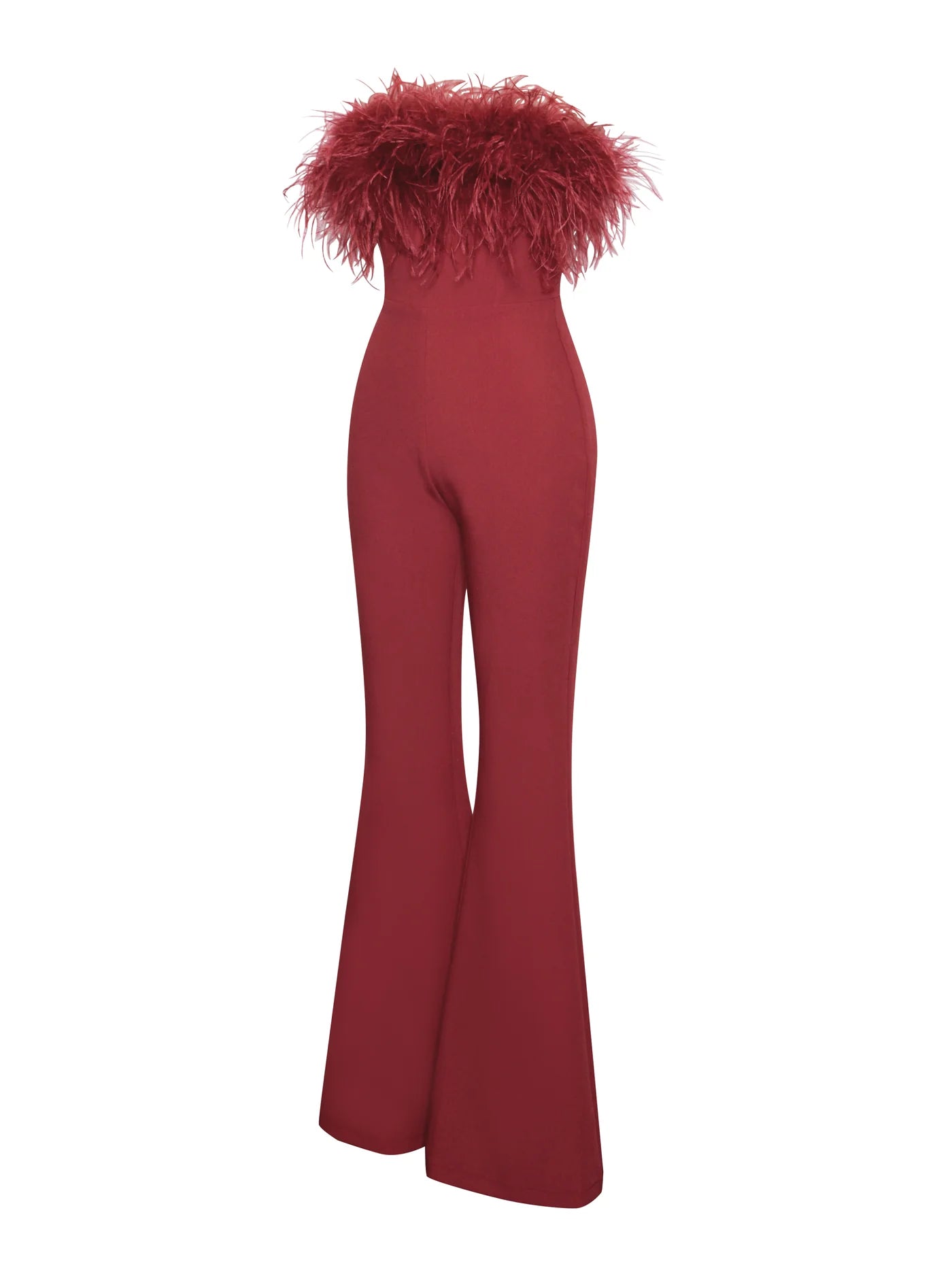 PRE-ORDER Juliana Feather Jumpsuit x Burgundy