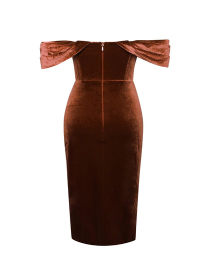 Gabriela Velvet Dress x Burnt Orange