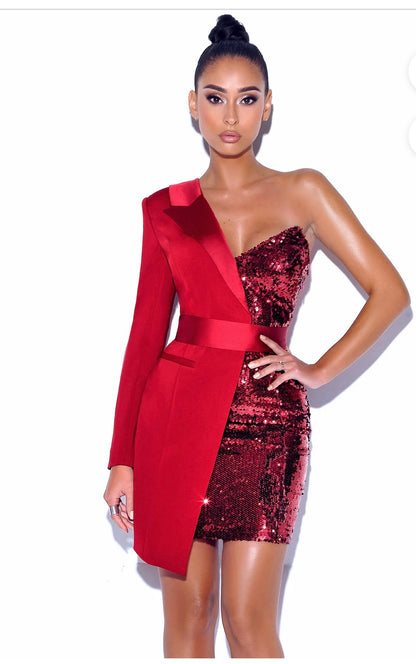 PRE-ORDER Naomi Blazer Dress x Red