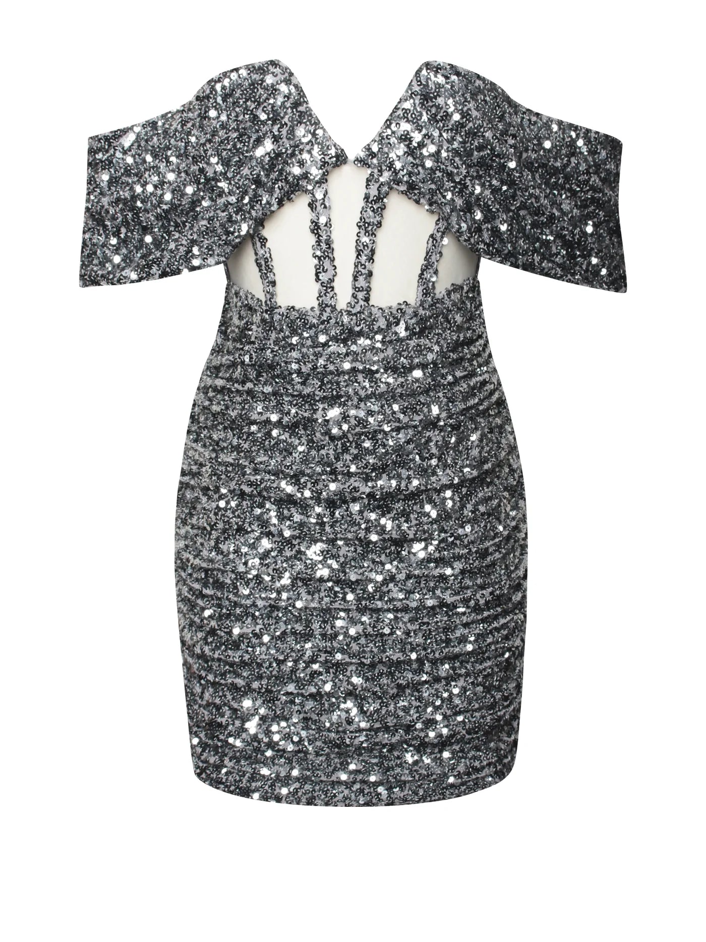 PRE-ORDER Crystalise Sequin Off Shoulder Corset Dress