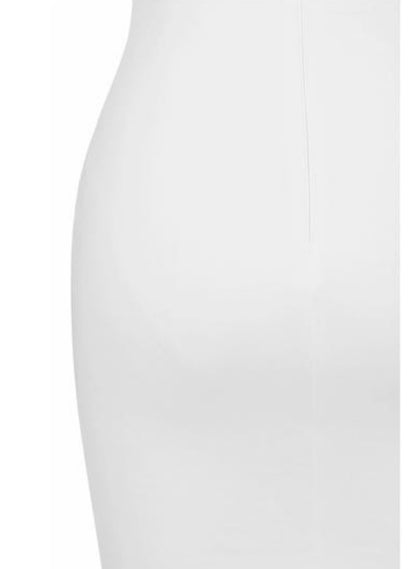 Aria Asymmetric Neck Detail Dress x White