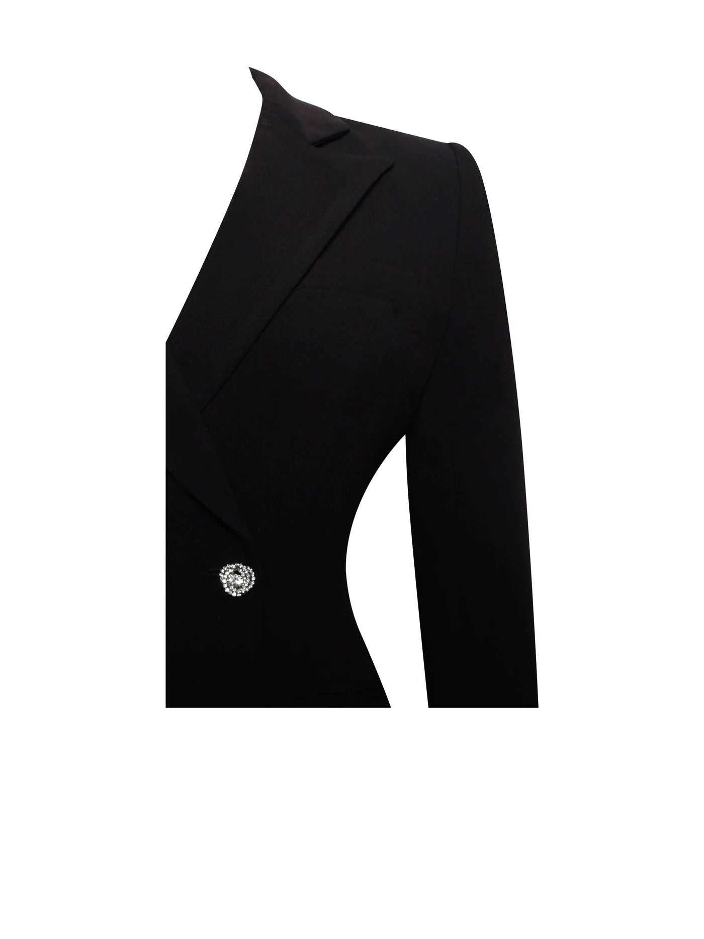 PRE-ORDER Isabella Feather Crystal Sleeve Backless Blazer Dress x Noir