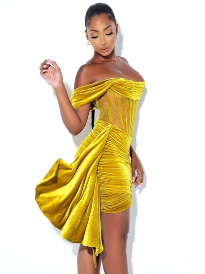 PRE-ORDER Valentina Corset Dress x Gold
