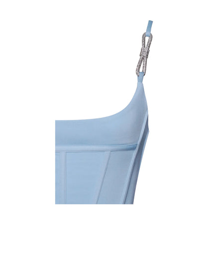 PRE-ORDERS Fulani Crystal Strap Corset Top x Powder Blue