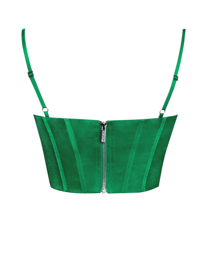 PRE-ORDER Emerald Green Satin Corset Top