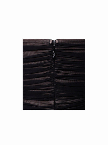 PRE-ORDER Mia Off Shoulder Mesh Maxi Dress x Black