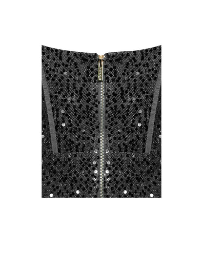 PRE-ORDER Claudia Long Sleeve Sequin Dress x Black