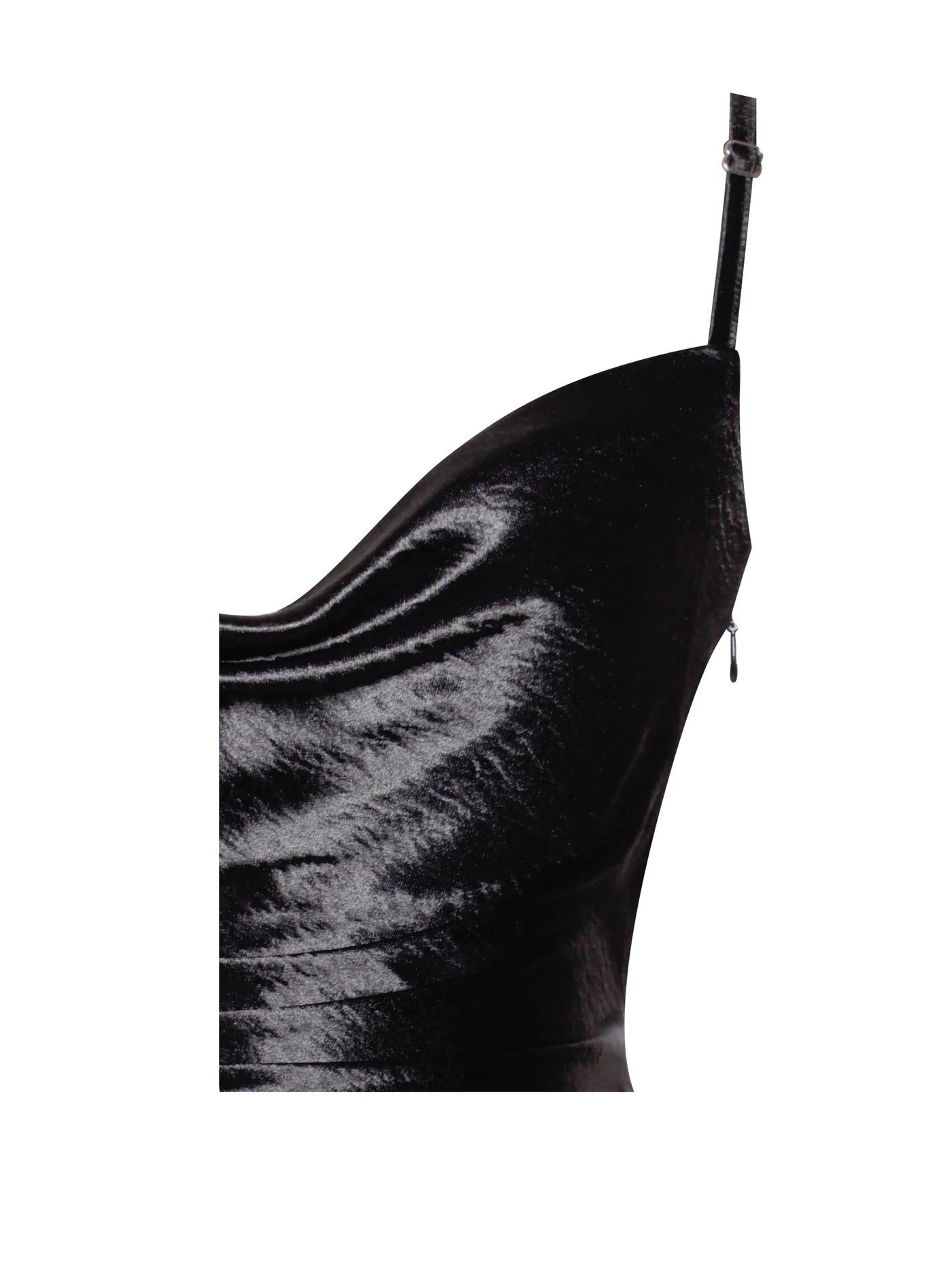PRE-ORDER Celia Satin Side Slit Dress x Black