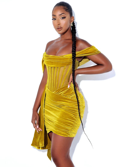 PRE-ORDER Valentina Corset Dress x Gold