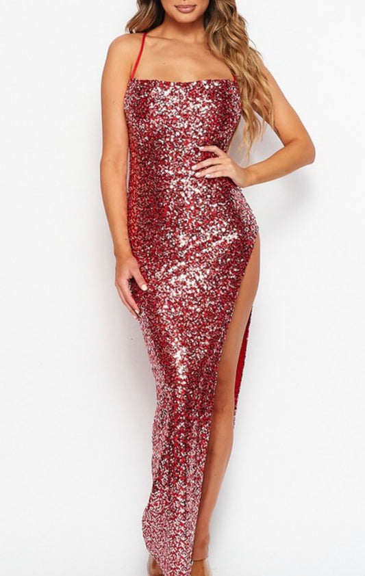 Diana Shimmer Gown x Red