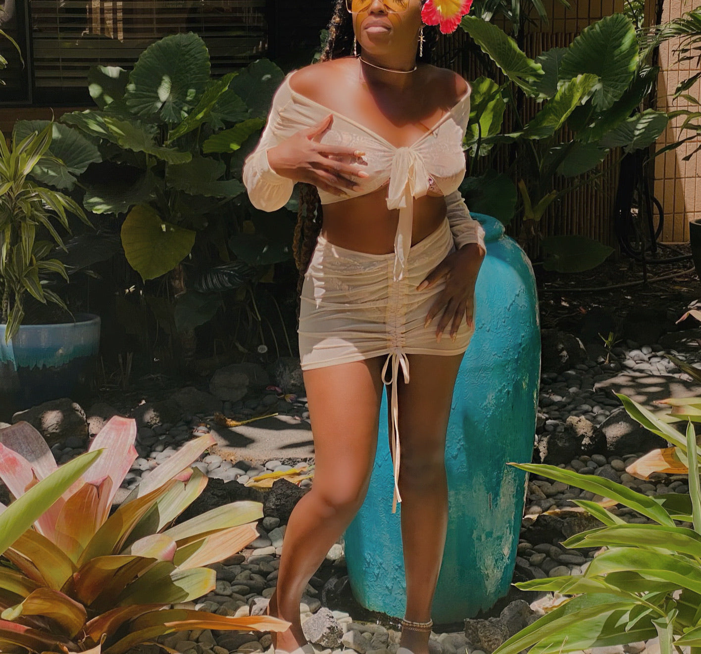 Camila 4 piece Swim Set x Cream