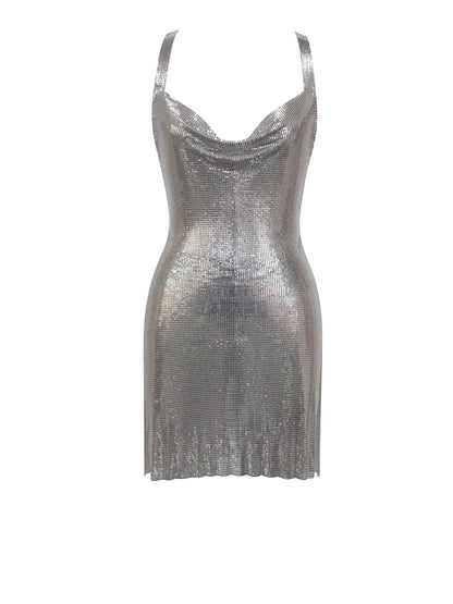 PRE-ORDER Yoncé Dazzling Mini Freakum Dress x Silver