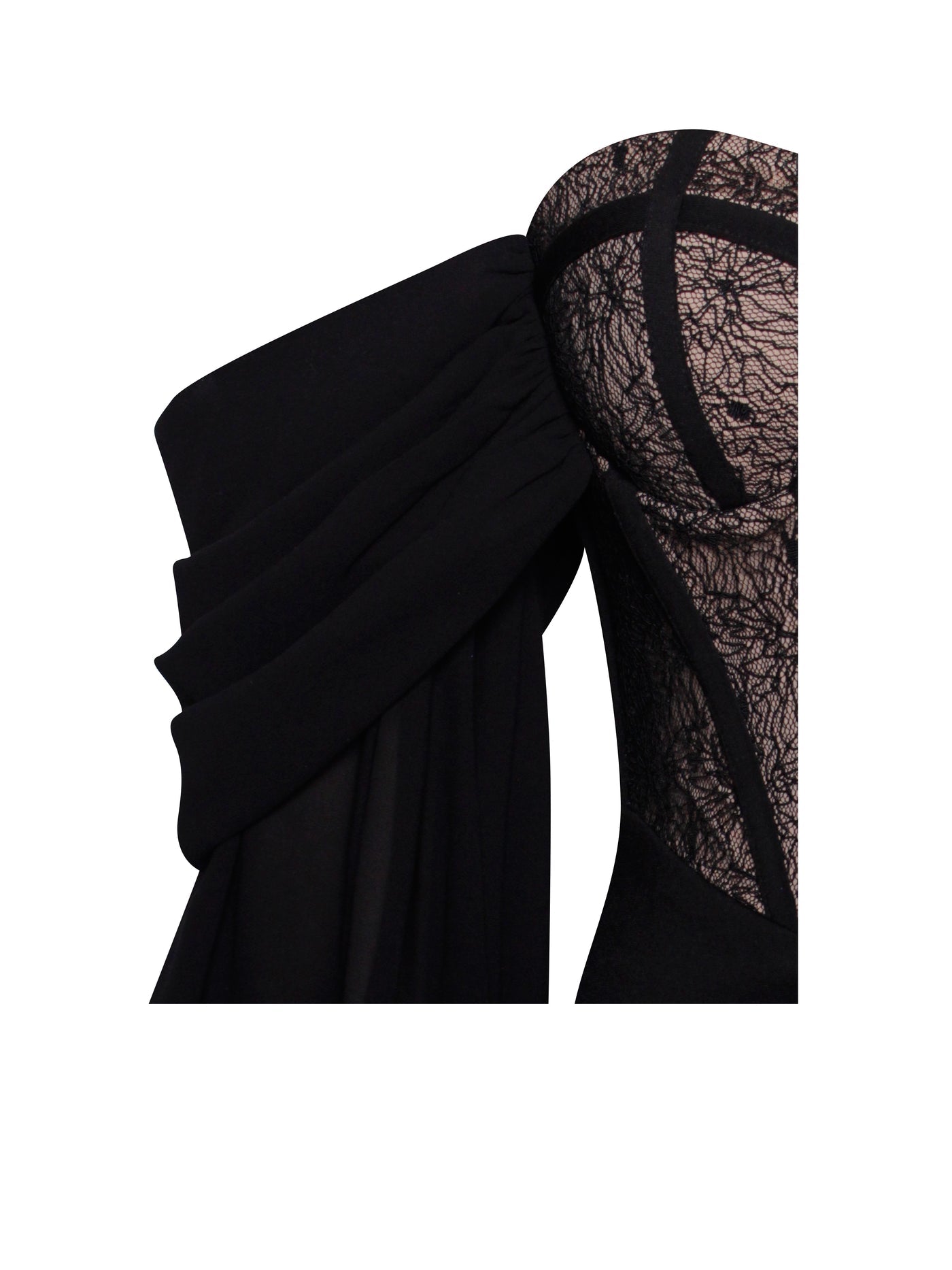 Zora Lace Corset Off Shoulder Dress x Black