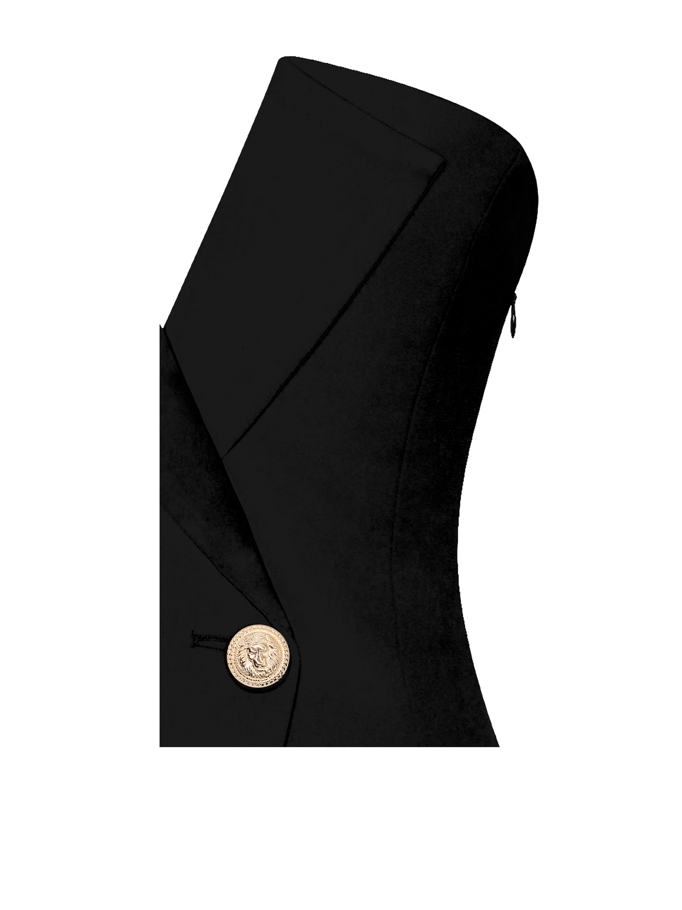 PRE-ORDER Caressa Sleeved Black Crepe Tuxedo Blazer Dress x Black