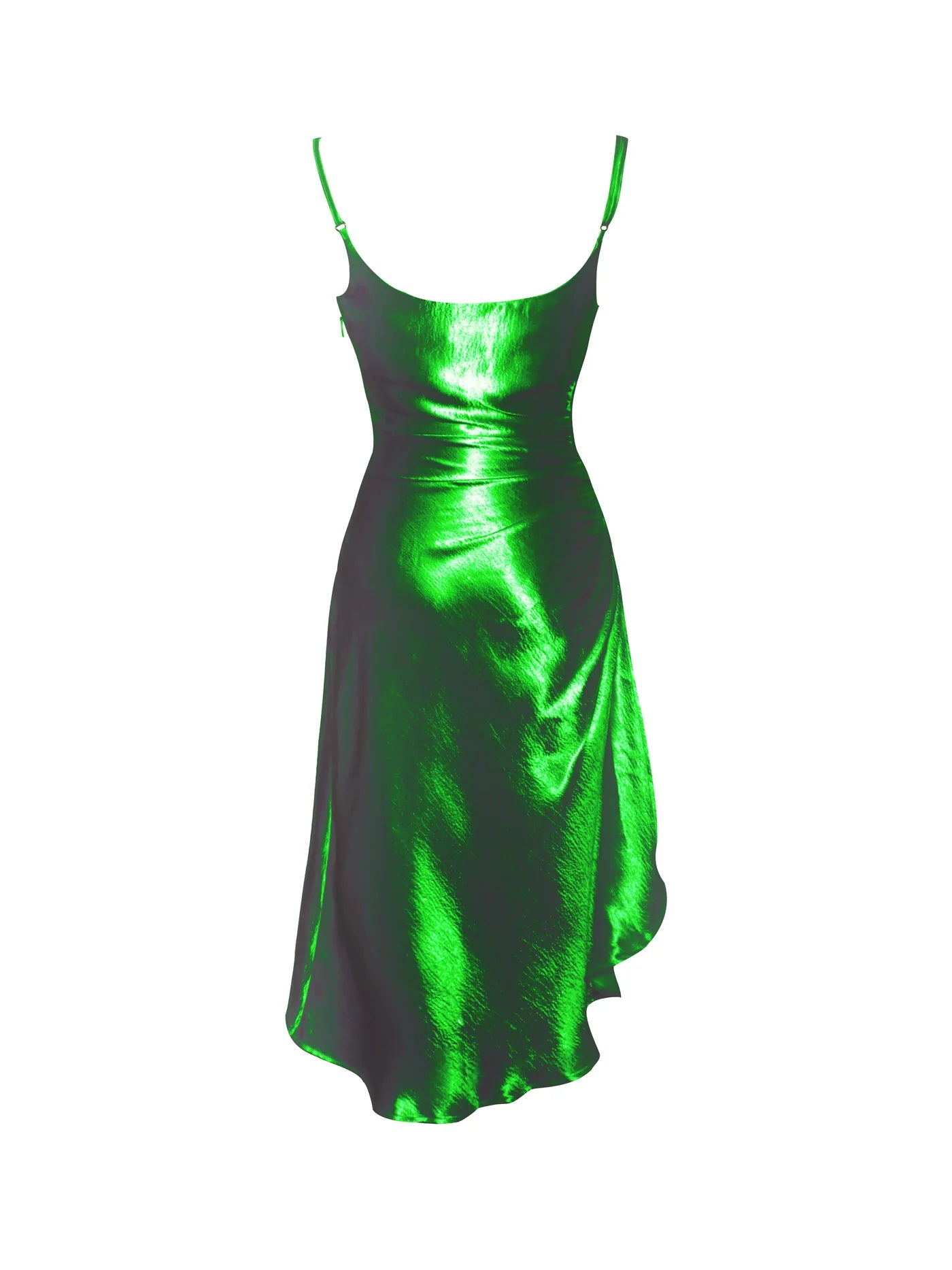 PRE-ORDER Celia Satin Side Slit Dress x Green