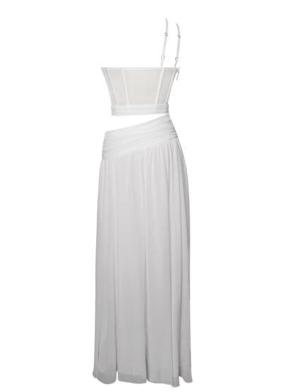 PRE-Order Athena One Shoulder Corset Gown x White