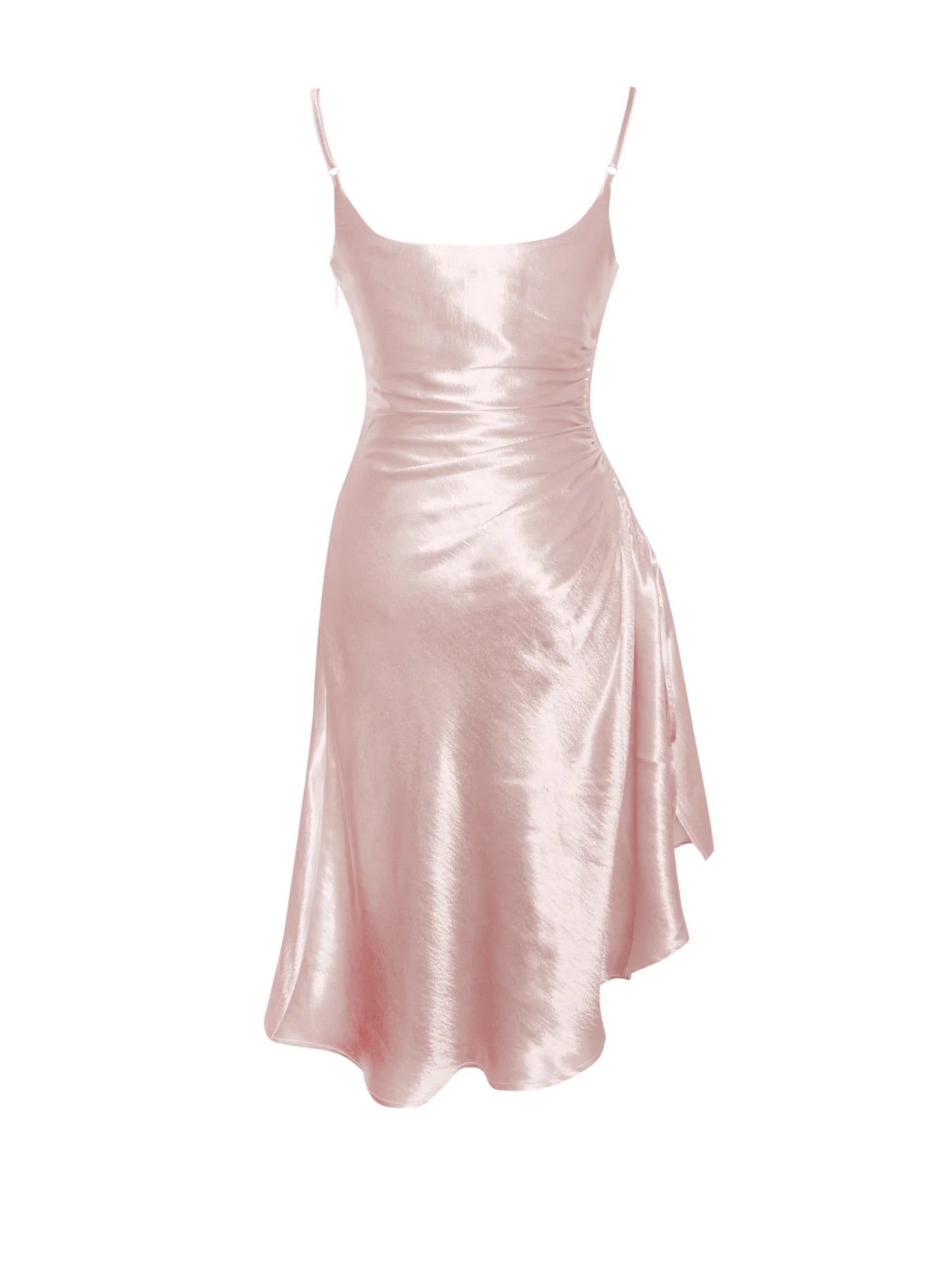 PRE-ORDER Barcelona Satin Side Slit Dress x Rose