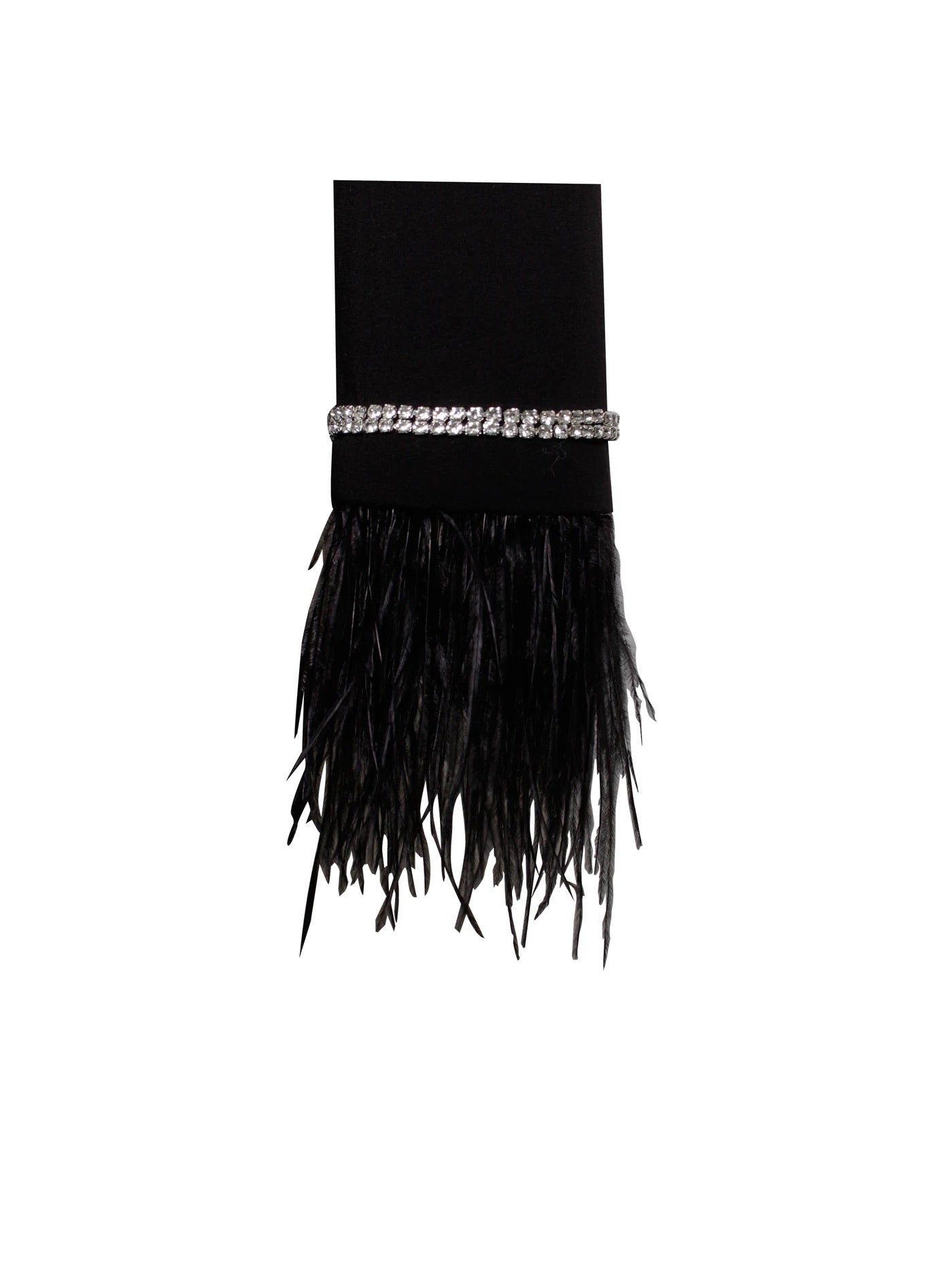 PRE-ORDER Isabella Feather Crystal Sleeve Backless Blazer Dress x Noir