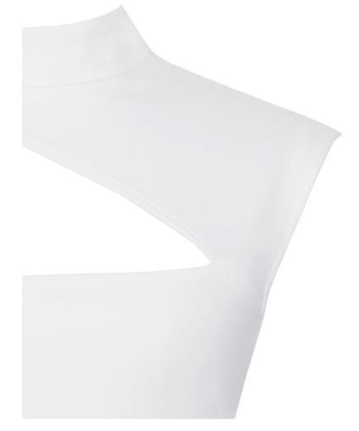 Aria Asymmetric Neck Detail Dress x White