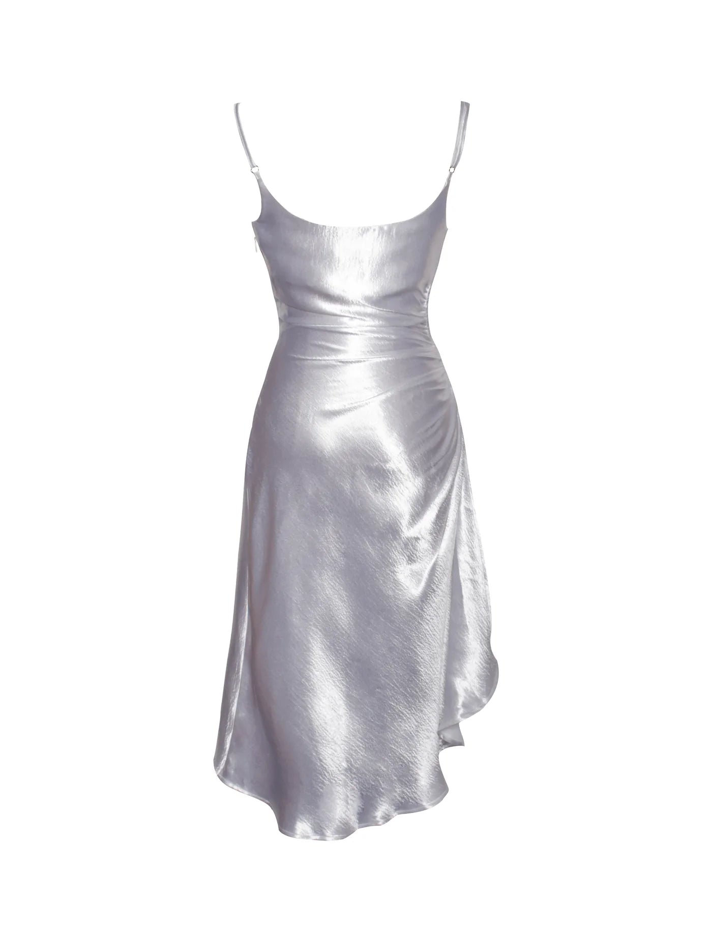 PRE-ORDER Celia Satin Side Slit Dress x Pearl