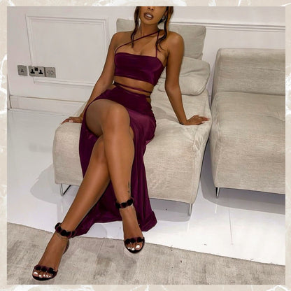 Elektra Skirt Co ord - Wine
