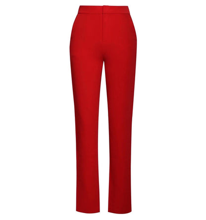 Giovanna Skinny Crepe Trousers x Red