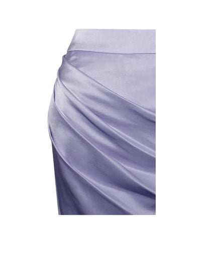 PRE-ORDER Donatella Silver High Slit Satin Skirt Co-ord
