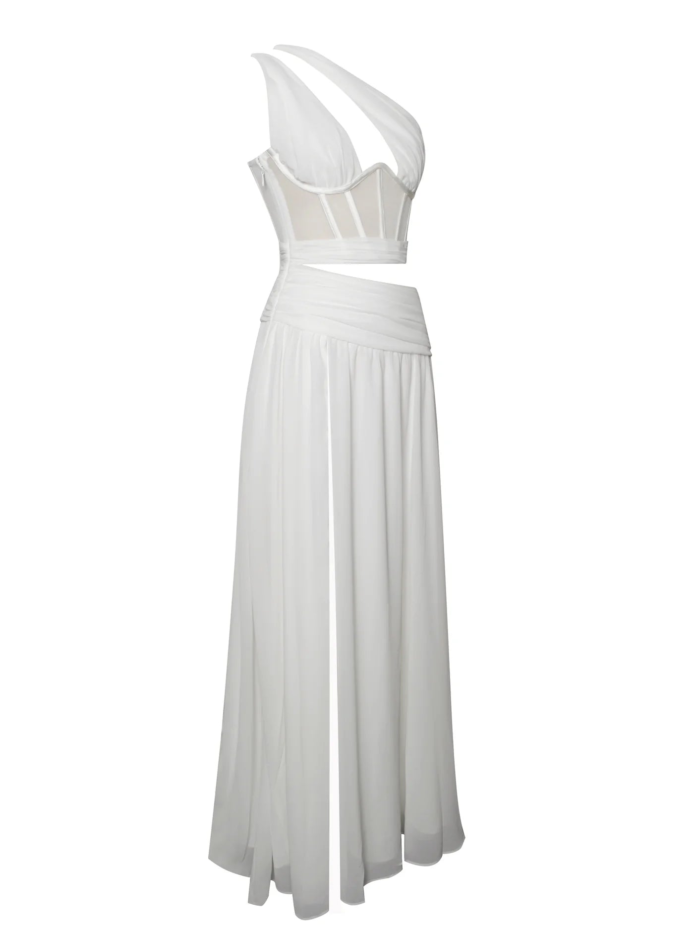 PRE-Order Athena One Shoulder Corset Gown x White