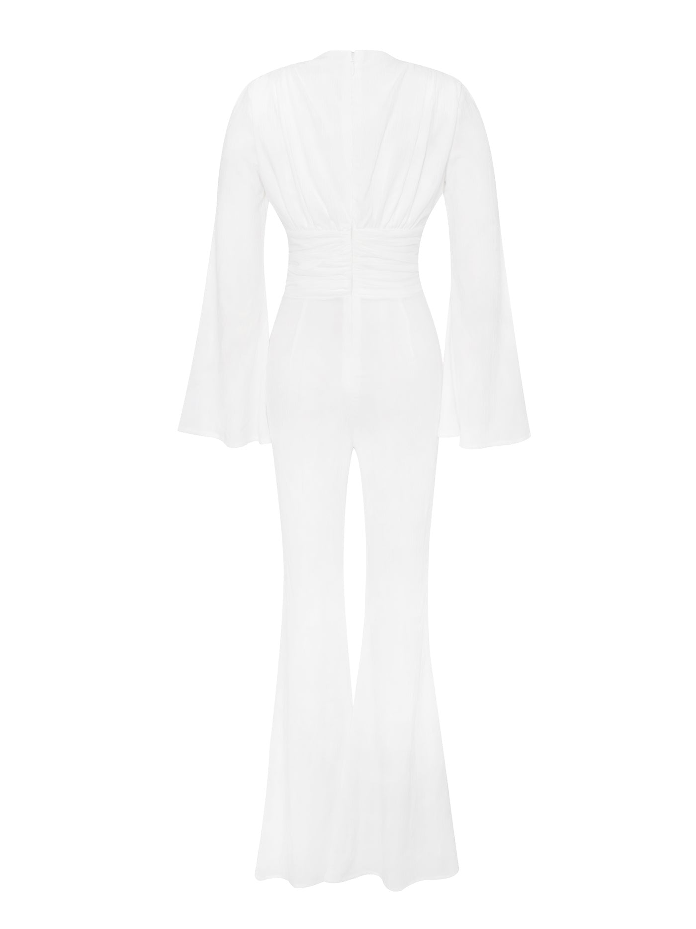 PRE-ORDER Selena Ruched Jumpsuit x White SOLD OUT
