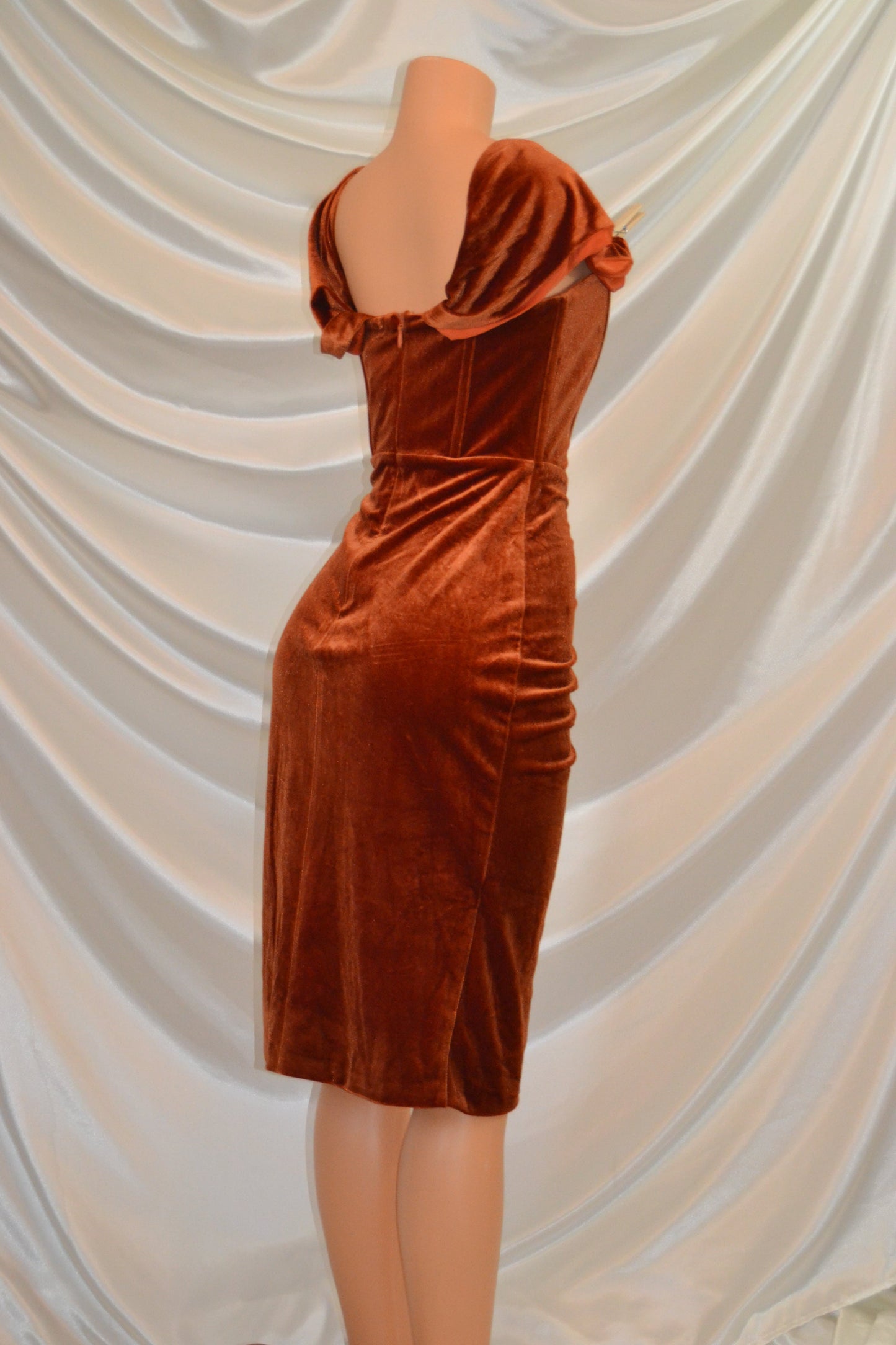 Pre-order Gabriella Velvet Dress x Burnt Orange